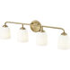 Norah 4 Light 32 inch Vintage Brass Vanity Light Wall Light